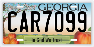 GA license plate CAR7099