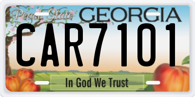 GA license plate CAR7101