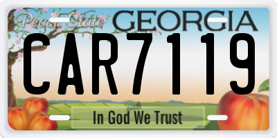 GA license plate CAR7119