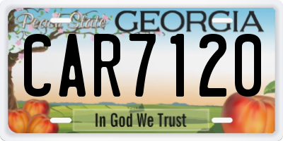 GA license plate CAR7120