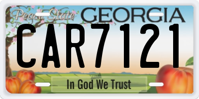 GA license plate CAR7121