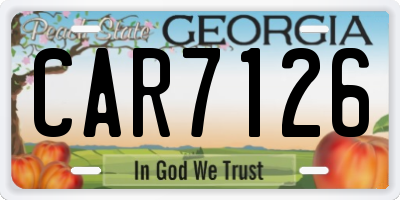 GA license plate CAR7126