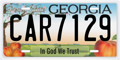 GA license plate CAR7129