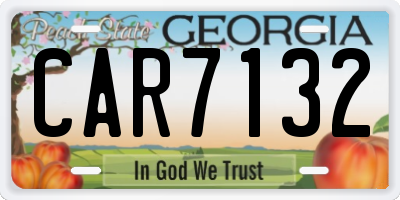 GA license plate CAR7132