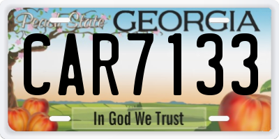 GA license plate CAR7133