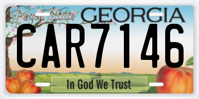 GA license plate CAR7146