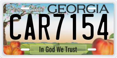 GA license plate CAR7154