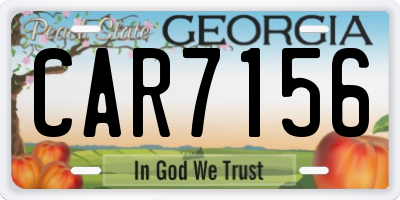 GA license plate CAR7156