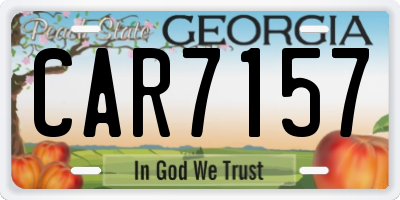 GA license plate CAR7157