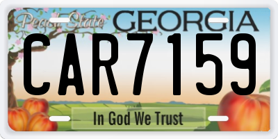 GA license plate CAR7159