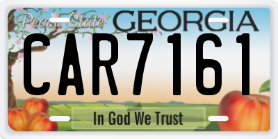 GA license plate CAR7161