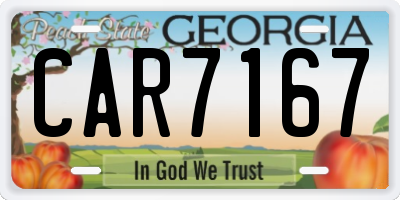 GA license plate CAR7167