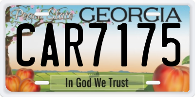 GA license plate CAR7175