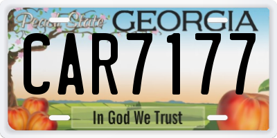 GA license plate CAR7177