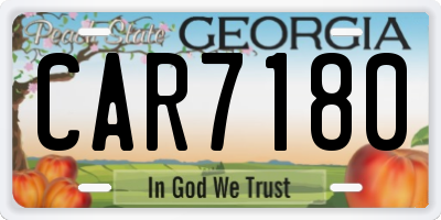 GA license plate CAR7180