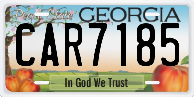 GA license plate CAR7185