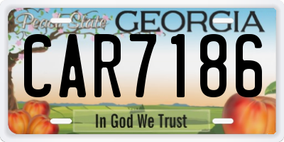 GA license plate CAR7186