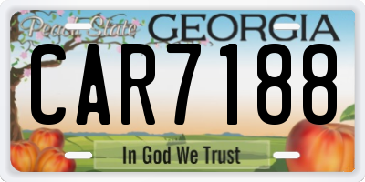 GA license plate CAR7188