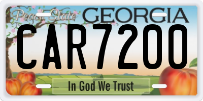 GA license plate CAR7200