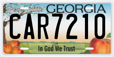 GA license plate CAR7210