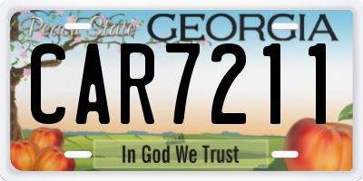 GA license plate CAR7211