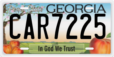 GA license plate CAR7225