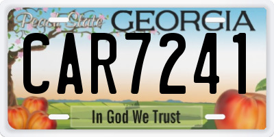 GA license plate CAR7241