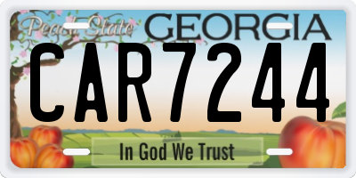 GA license plate CAR7244