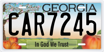 GA license plate CAR7245