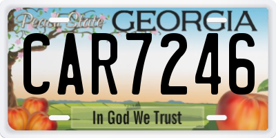 GA license plate CAR7246