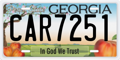 GA license plate CAR7251