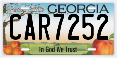 GA license plate CAR7252