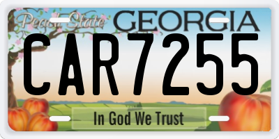 GA license plate CAR7255