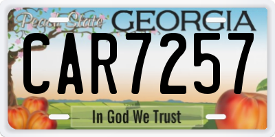 GA license plate CAR7257