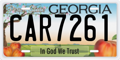 GA license plate CAR7261