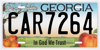 GA license plate CAR7264