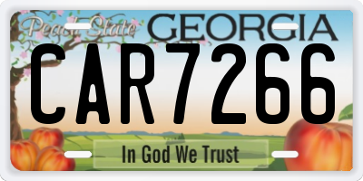 GA license plate CAR7266