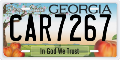 GA license plate CAR7267