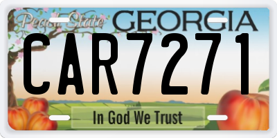 GA license plate CAR7271