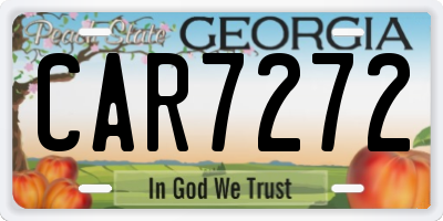 GA license plate CAR7272