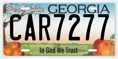 GA license plate CAR7277