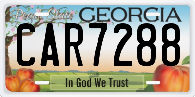 GA license plate CAR7288