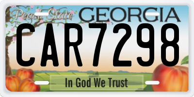 GA license plate CAR7298