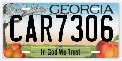 GA license plate CAR7306