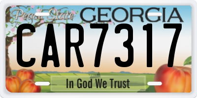 GA license plate CAR7317