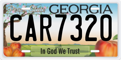 GA license plate CAR7320