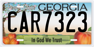 GA license plate CAR7323