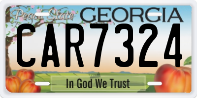 GA license plate CAR7324