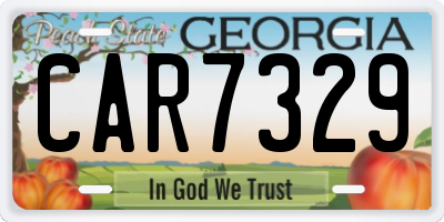 GA license plate CAR7329