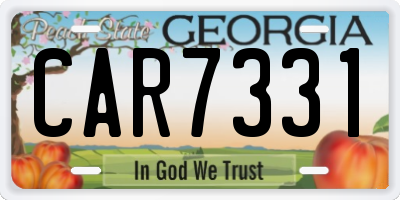 GA license plate CAR7331